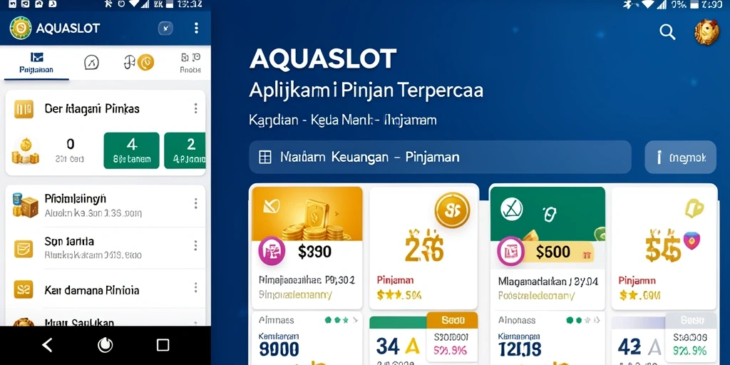 Tampilan antarmuka AQUASLOT yang intuitif untuk pengajuan pinjaman.