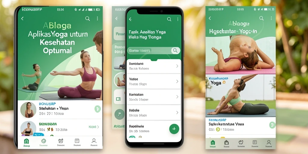 Tampilan antarmuka BONUSRP yang memudahkan pengguna untuk berlatih Yoga.