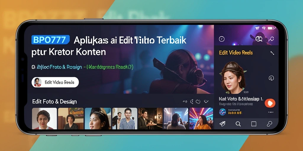 Tampilan antarmuka BPO777 dengan berbagai fitur Edit Video Reels.