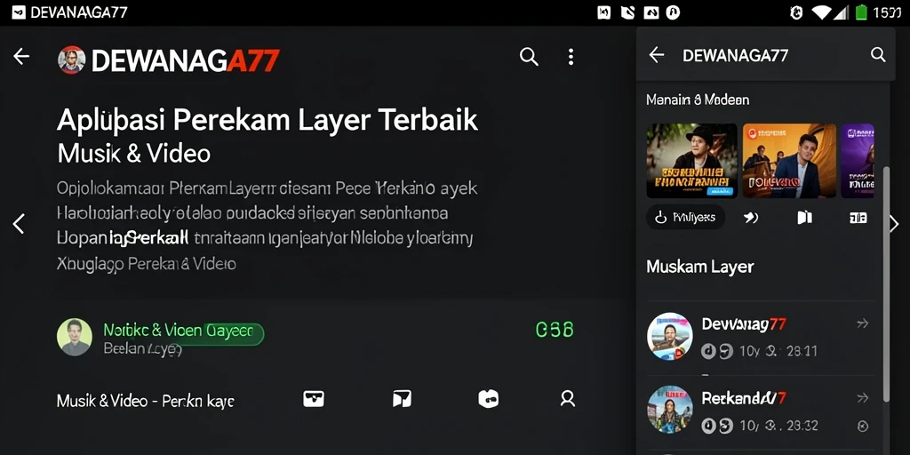 Antarmuka utama DEWANAGA77 untuk perekaman layar yang mudah digunakan.