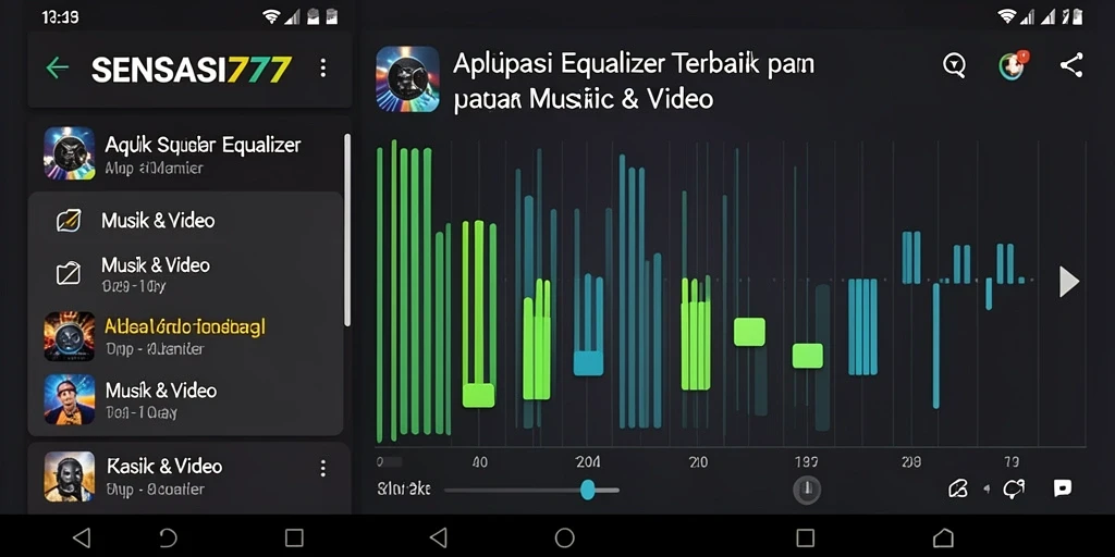 Antarmuka SENSASI777 yang menarik dan fungsional untuk pengaturan audio.